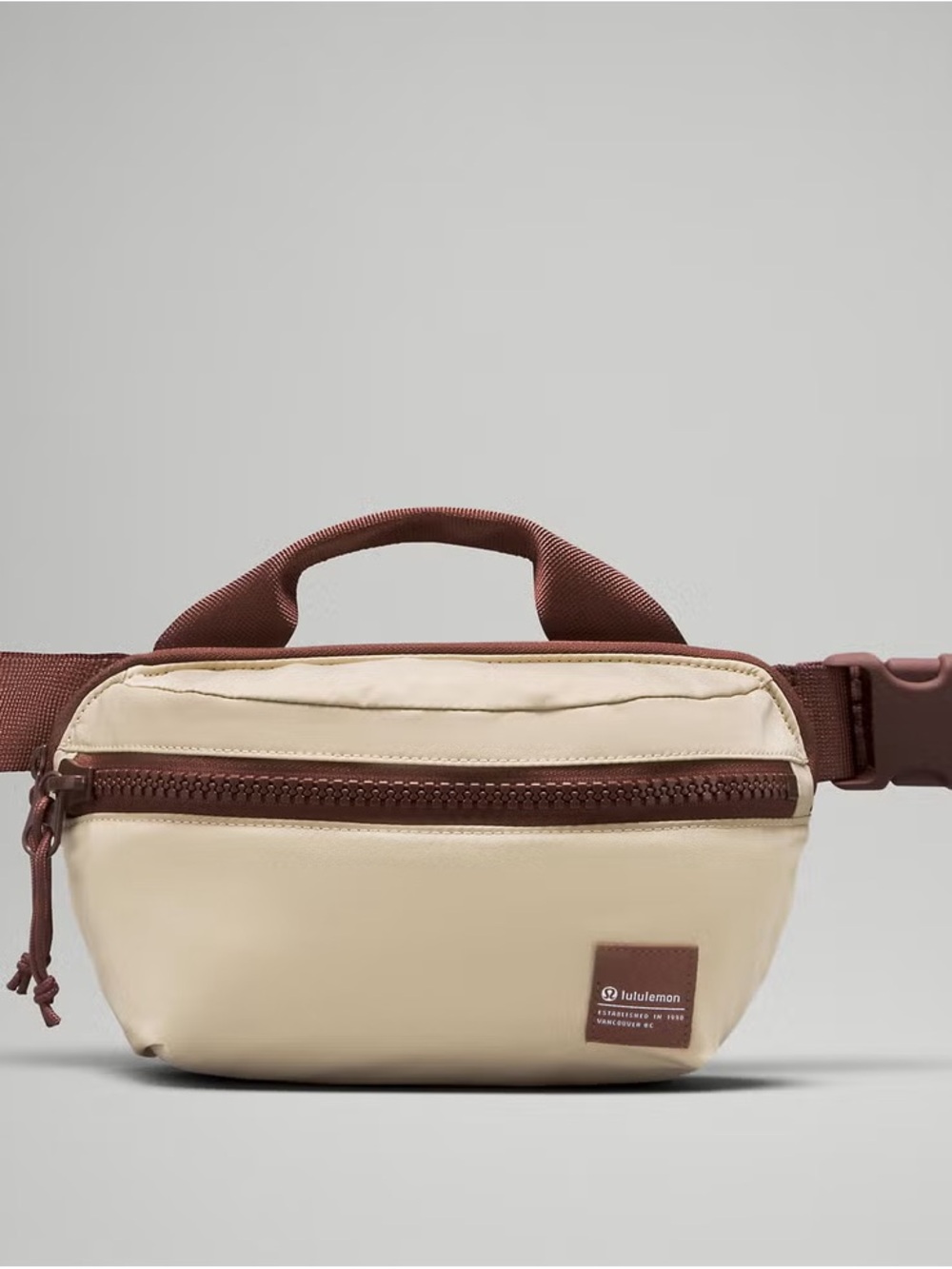 lululemon athletica Cream and Brown Waist Pack
